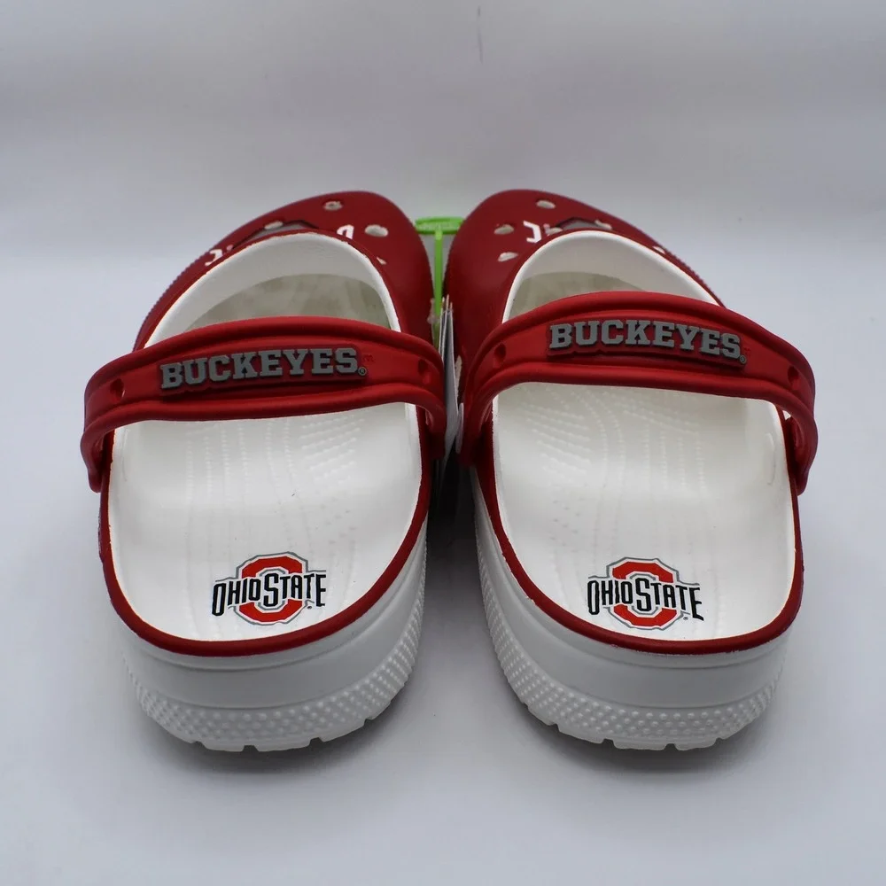 Crocs Ohio State Buckeyes Classic Clog Unisex M9/W11 Red White NWT 209606-100